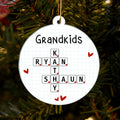 Grandkids Unique Crossword Art Puzzle Personalized Acrylic Ornament, Gift For Grandma Grandparents